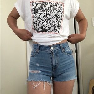 Levi’s distressed blue Jean shorts